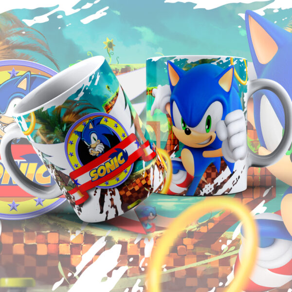 Taza Sonic The Hedgehog – Regalo Gamer Retro para Fans de Videojuegos
