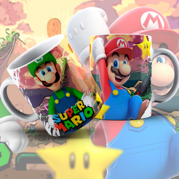 Taza Super Mario & Luigi – Regalo Gamer Clásico para Fans de Nintendo