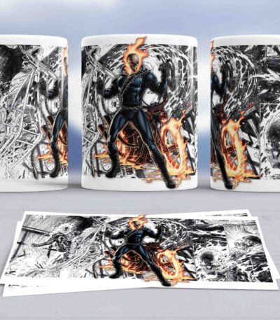 Taza Ghost Rider Cómic – Regalo Original para Fans del Motor y Superhéroes