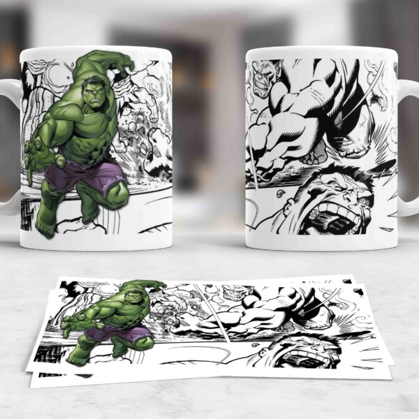 Taza Hulk Cómic – Regalo Original para Fans de Marvel y Superhéroes