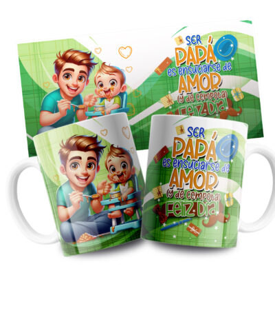 Taza “La paciencia de papá se mide en capas de maquillaje” – Regalo Divertido y Tierno para Papá