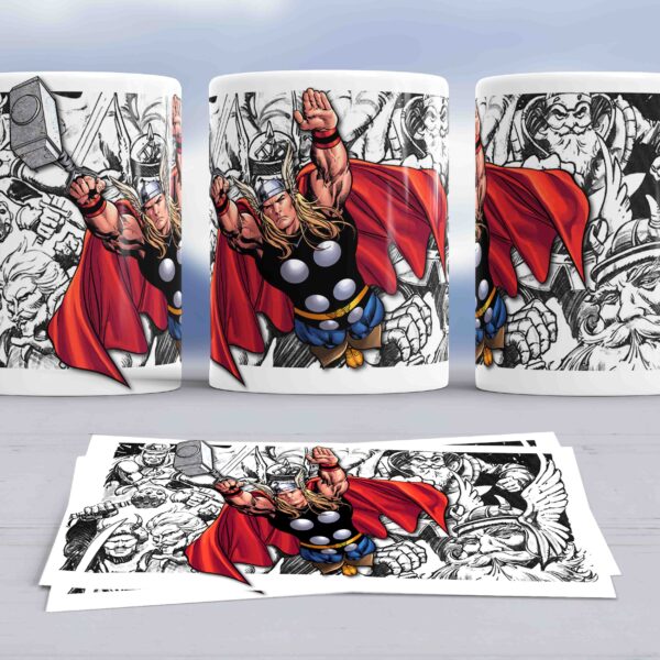 Taza Thor Marvel – Taza de Colección con Ilustración Cómic del Dios del Trueno