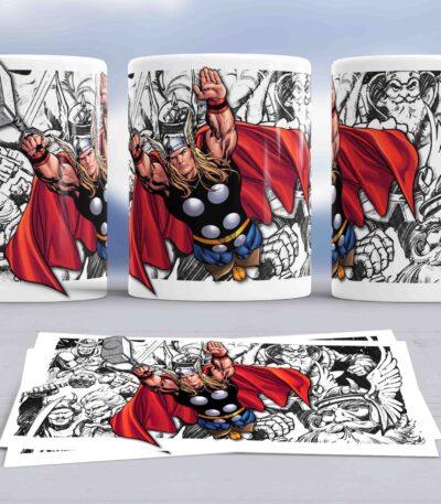 Taza Thor Marvel – Taza de Colección con Ilustración Cómic del Dios del Trueno