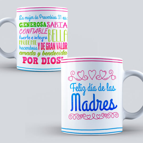 Taza “Feliz Día de las Madres” – Mujer de Proverbios 31, regalo original y personalizada
