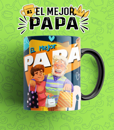 Taza “El Mejor Papá” – Regalo Emotivo para Papá o Abuelo en el Día del Padre