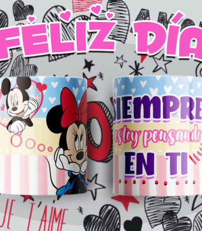 Taza Mickey y Minnie – Siempre Estoy Pensando en Ti – Regalo Romántico Disney