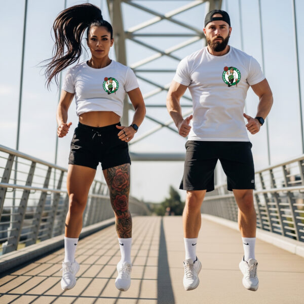 Camiseta Blanca “Urban Dunk Green” – Estilo Deportivo Unisex