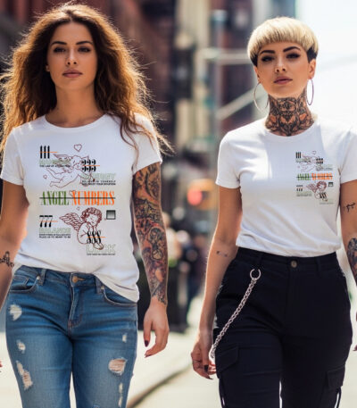 Camiseta Blanca Premium «Angel Numbers» – Estilo Urbano y Místico