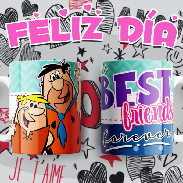 Taza Pedro Picapiedra y Pablo Mármol – Best Friends Forever – Regalo para Amigos