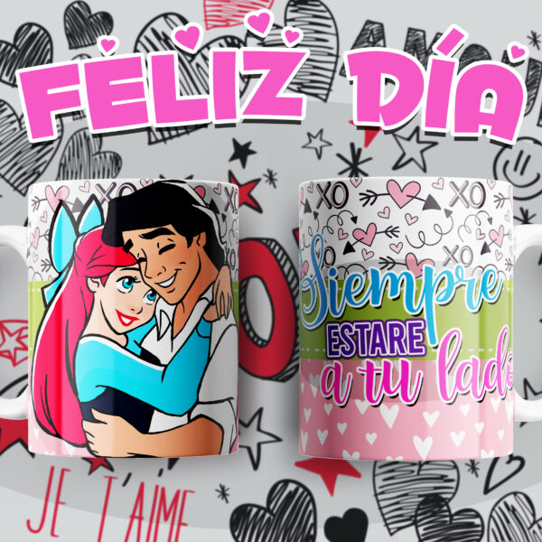 Taza de Amor Disney Príncipes – “Eres lo mejor que me ha pasado” Regalo Romántico para Parejas