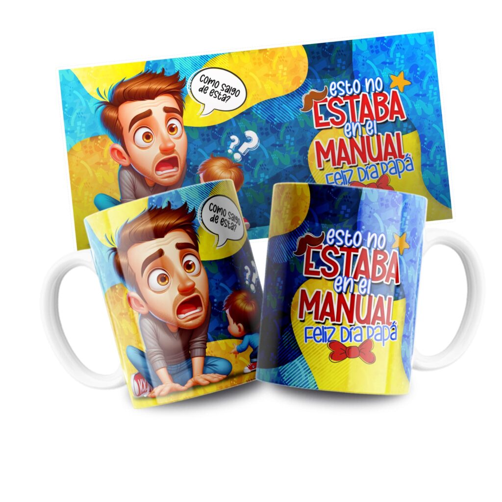 Taza divertida “Esto no estaba en el manual” – Regalo original para el Día del Padre