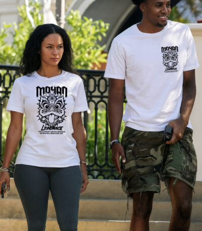 Camiseta Blanca Premium «Moyan Lion Dance» – Estilo Urbano con Inspiración Asiática