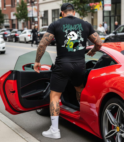 Camiseta Negra Premium «Panda Cool» – Estilo Urbano y Actitud Relajada