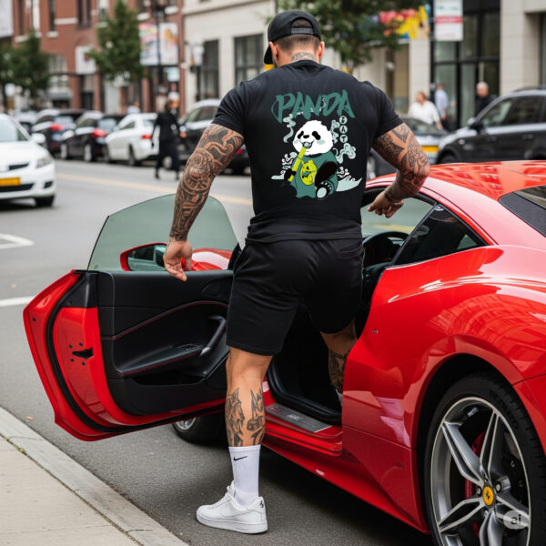 Camiseta Negra Premium «Panda Cool» – Estilo Urbano y Actitud Relajada